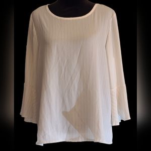 NWT Roz & Ali size LP cream top